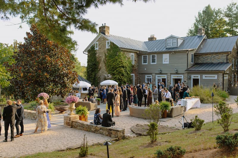 Flagstone Courtyard with guests